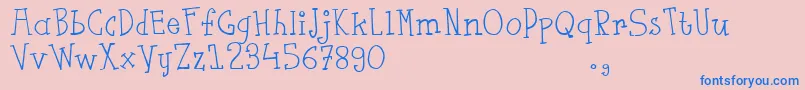 Fsaustrial Font – Blue Fonts on Pink Background