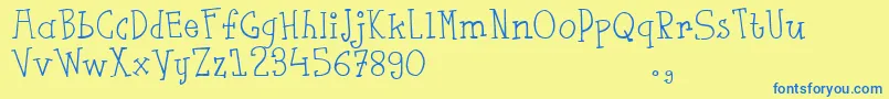 Fsaustrial Font – Blue Fonts on Yellow Background
