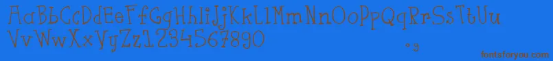 Fsaustrial Font – Brown Fonts on Blue Background