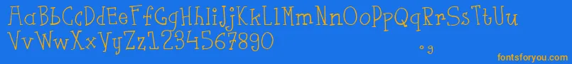 Fsaustrial Font – Orange Fonts on Blue Background