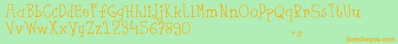 Fsaustrial Font – Orange Fonts on Green Background
