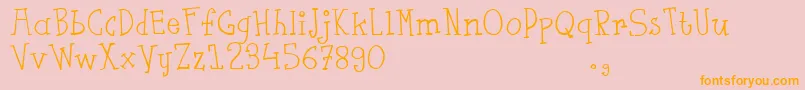 Fsaustrial Font – Orange Fonts on Pink Background