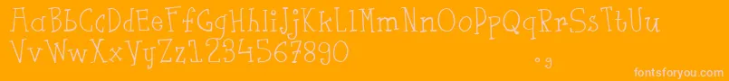 Fsaustrial Font – Pink Fonts on Orange Background