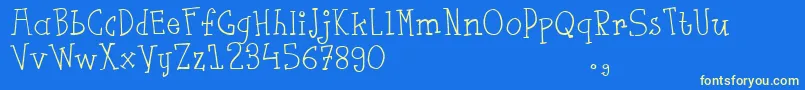 Fsaustrial Font – Yellow Fonts on Blue Background