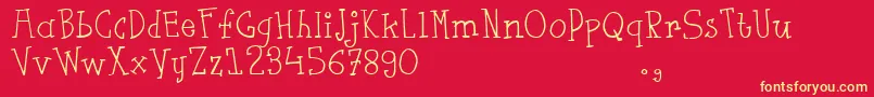 Fsaustrial Font – Yellow Fonts on Red Background