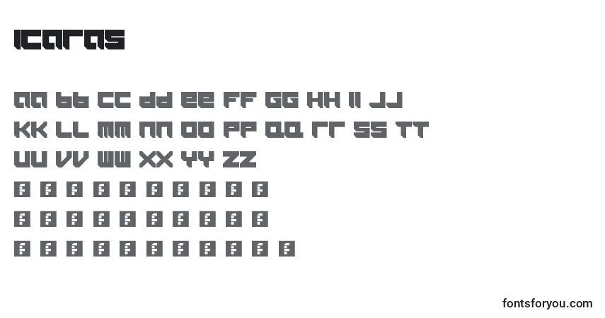 Schriftart Icaras – Alphabet, Zahlen, spezielle Symbole