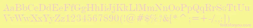 DeVinneBt Font – Pink Fonts on Yellow Background