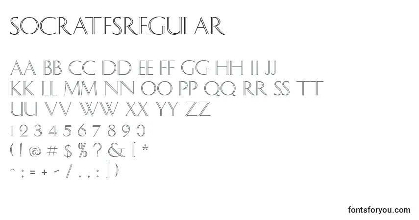 Czcionka SocratesRegular – alfabet, cyfry, specjalne znaki