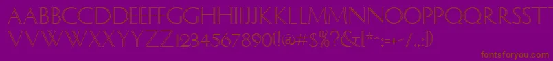 SocratesRegular-fontti – ruskeat fontit violetilla taustalla