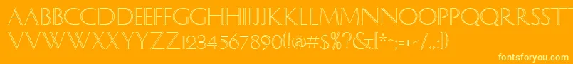 SocratesRegular-Schriftart – Gelbe Schriften auf orangefarbenem Hintergrund