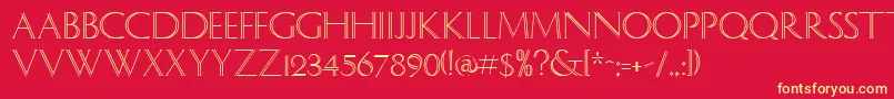 SocratesRegular Font – Yellow Fonts on Red Background