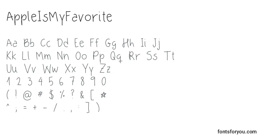A fonte AppleIsMyFavorite – alfabeto, números, caracteres especiais