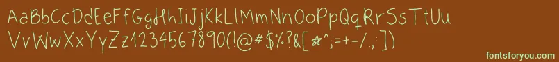 AppleIsMyFavorite Font – Green Fonts on Brown Background