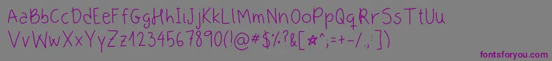 Шрифт AppleIsMyFavorite – фиолетовые шрифты на сером фоне