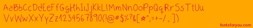 AppleIsMyFavorite Font – Red Fonts on Orange Background