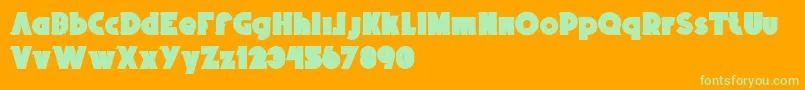 BrokenRecords45-fontti – vihreät fontit oranssilla taustalla