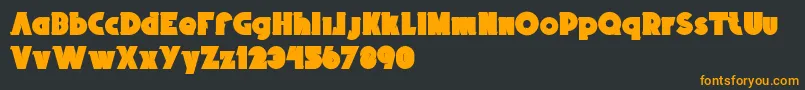 BrokenRecords45-Schriftart – Orangefarbene Schriften auf schwarzem Hintergrund
