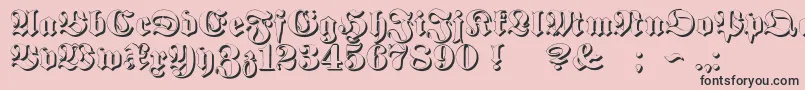 ProclamateEmbossed Font – Black Fonts on Pink Background