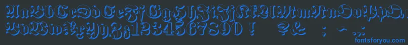 ProclamateEmbossed Font – Blue Fonts on Black Background