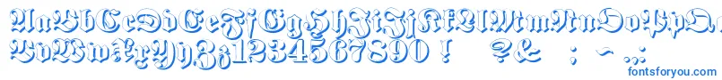 ProclamateEmbossed Font – Blue Fonts on White Background