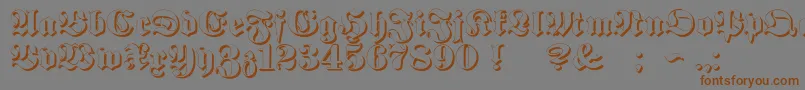 ProclamateEmbossed Font – Brown Fonts on Gray Background