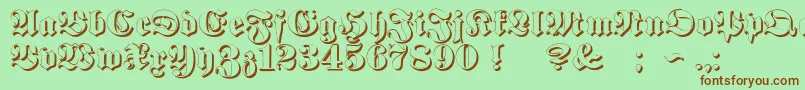 ProclamateEmbossed Font – Brown Fonts on Green Background