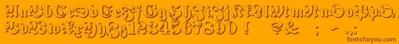 ProclamateEmbossed Font – Brown Fonts on Orange Background