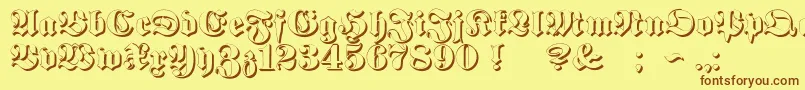 ProclamateEmbossed Font – Brown Fonts on Yellow Background