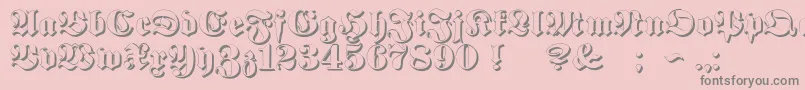 ProclamateEmbossed Font – Gray Fonts on Pink Background