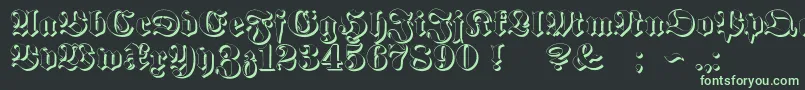 ProclamateEmbossed Font – Green Fonts on Black Background