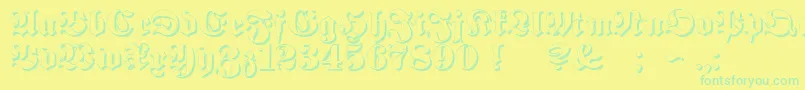 ProclamateEmbossed Font – Green Fonts on Yellow Background