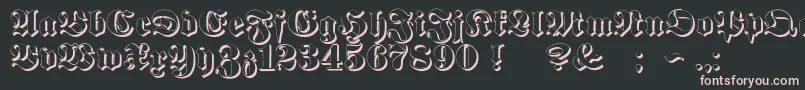 ProclamateEmbossed Font – Pink Fonts on Black Background