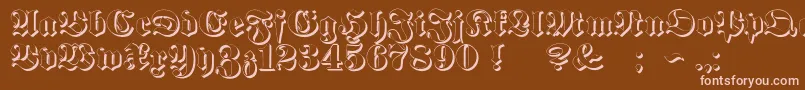 ProclamateEmbossed Font – Pink Fonts on Brown Background