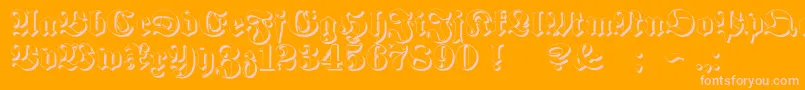 ProclamateEmbossed Font – Pink Fonts on Orange Background