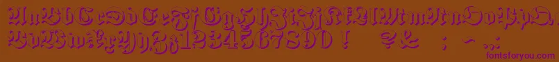 ProclamateEmbossed-Schriftart – Violette Schriften auf braunem Hintergrund