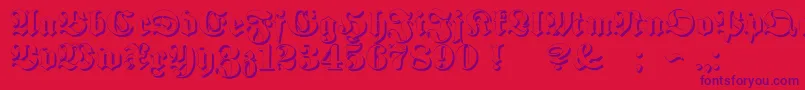 ProclamateEmbossed Font – Purple Fonts on Red Background