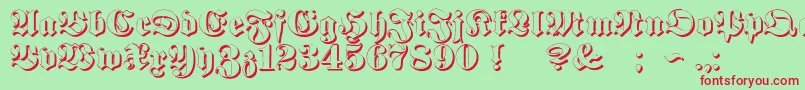 ProclamateEmbossed Font – Red Fonts on Green Background