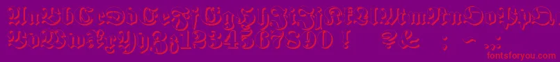 ProclamateEmbossed Font – Red Fonts on Purple Background
