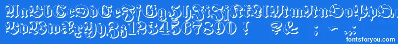 ProclamateEmbossed Font – White Fonts on Blue Background