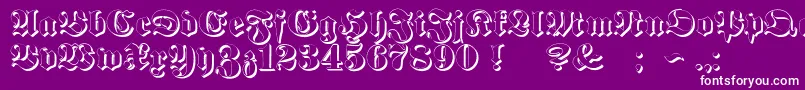 ProclamateEmbossed Font – White Fonts on Purple Background