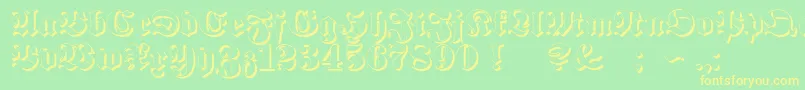 ProclamateEmbossed Font – Yellow Fonts on Green Background