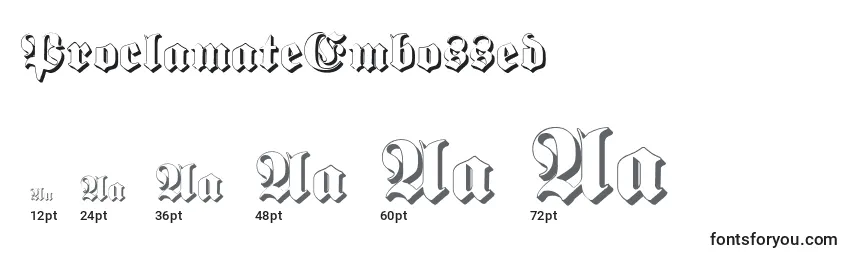 ProclamateEmbossed Font Sizes