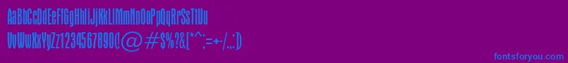 フォントApicallightc – 紫色の背景に青い文字
