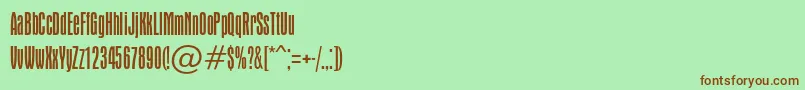 フォントApicallightc – 緑の背景に茶色のフォント