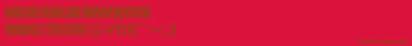 フォントApicallightc – 赤い背景に茶色の文字