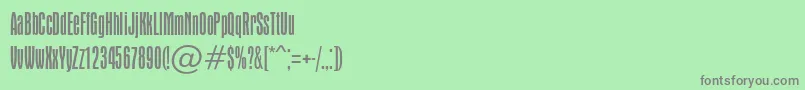 フォントApicallightc – 緑の背景に灰色の文字