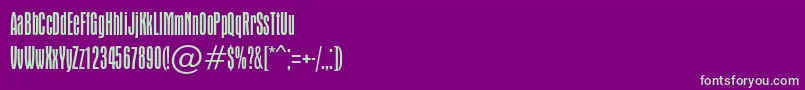 フォントApicallightc – 紫の背景に緑のフォント