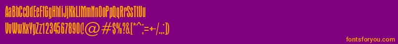 フォントApicallightc – 紫色の背景にオレンジのフォント