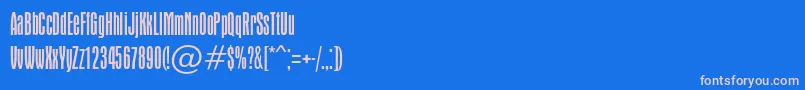 フォントApicallightc – ピンクの文字、青い背景