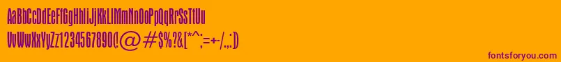 フォントApicallightc – オレンジの背景に紫のフォント